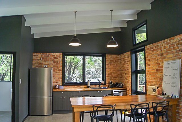 Keystone Constructions - Loft style exposed brick and timber kitchen