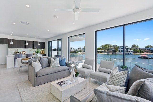 Family living on the Gold Coast. Making the most of the waterside location.