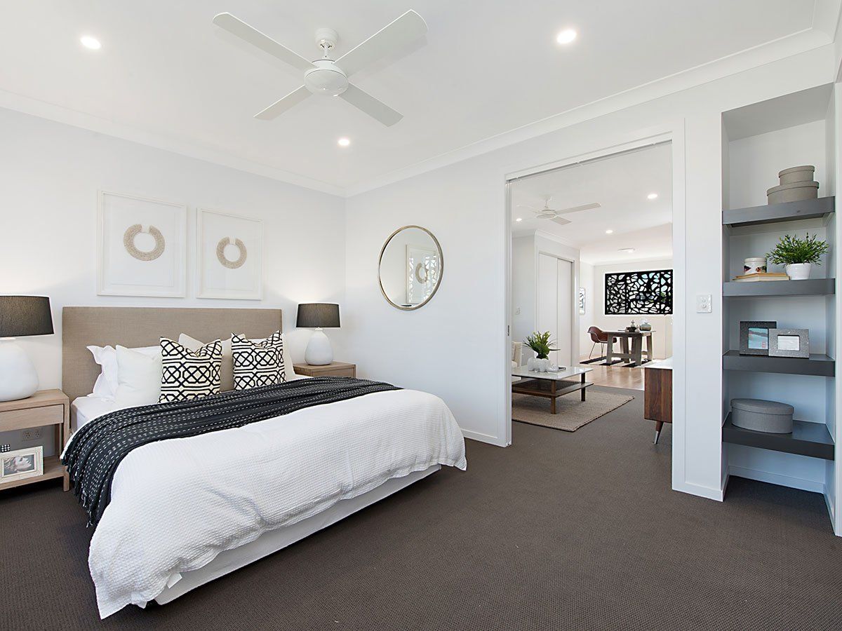 Interior finishes of the finest quality in a modern master bedroom.