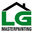 Green "LG" letters inside a house shape, with "MASTERPAINTING" below in black.