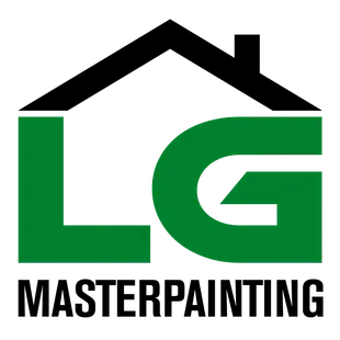 Green "LG" letters inside a house shape, with "MASTERPAINTING" below in black.