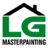 Green "LG" letters inside a house shape, with "MASTERPAINTING" below in black.