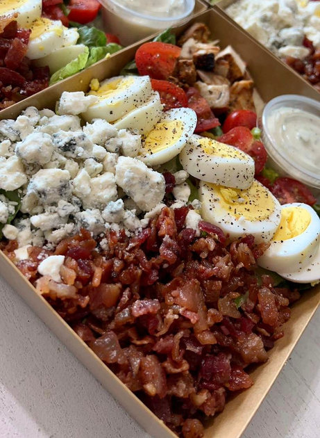 Chef-prepared salad meal with protein and fresh ingredients – weekly meal delivery Monroe GA