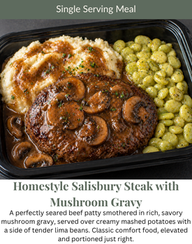 Homestyle Salisbury Steak with Mushroom Gravy