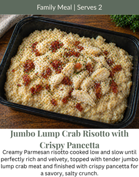 Jumbo Lump Crab Risotto with Crispy Pancetta