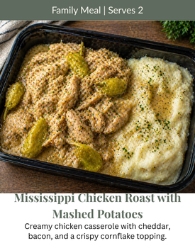 Mississippi Chicken Roast with Mashed Potatoes