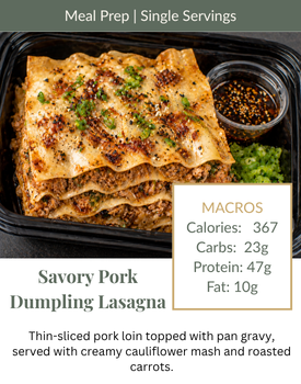 Savory Pork Dumpling Lasagna