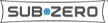 a blurred image of the word subzero on a white background