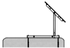 A black and white drawing of a solar panel sitting on top of a concrete surface.