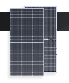 Two solar panels are sitting on top of each other on a white surface.