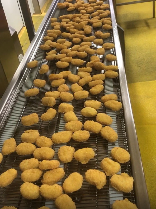 Hoki Fish Bites after coating and flash frying. - Bayview Foods