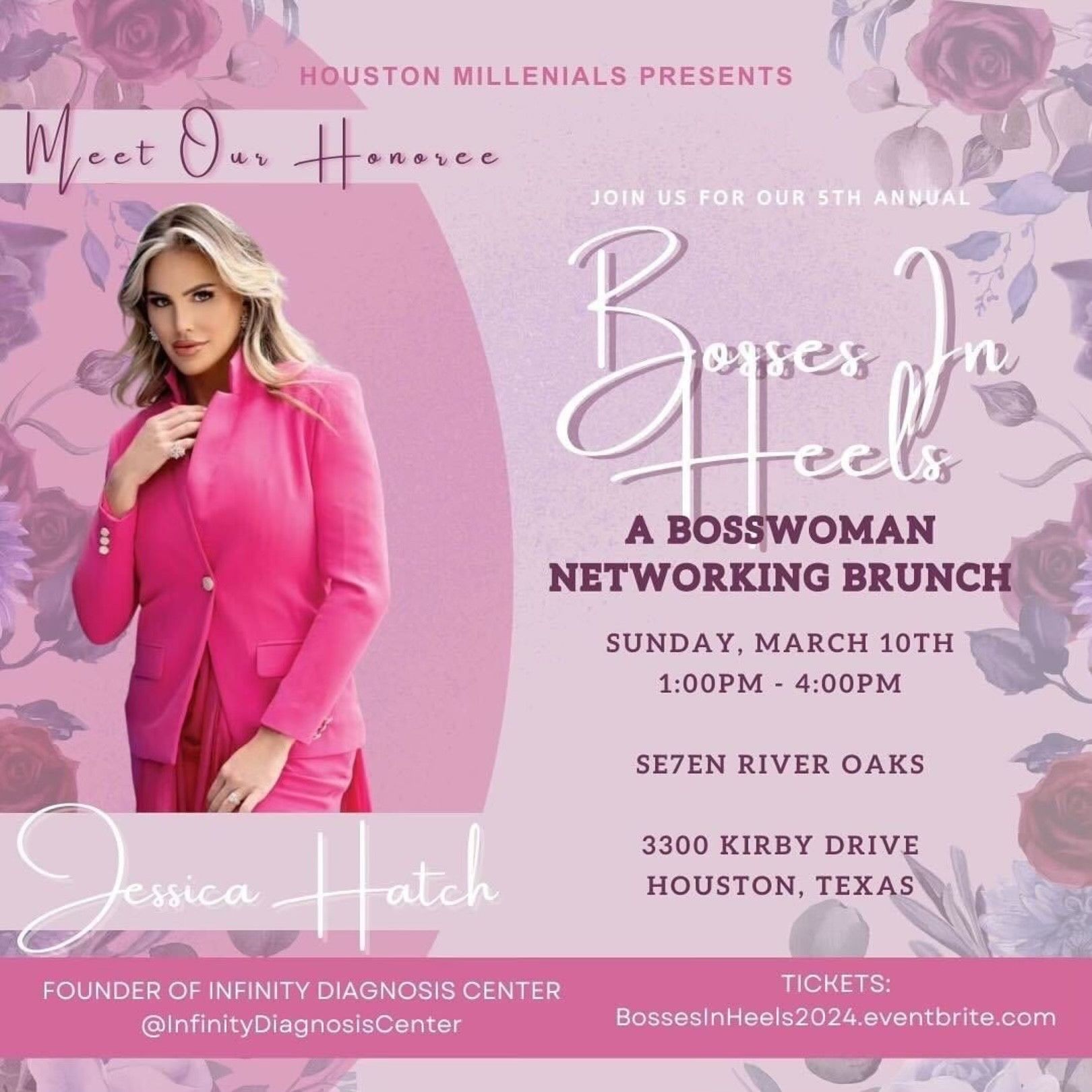 An advertisement for a bosswoman networking brunch