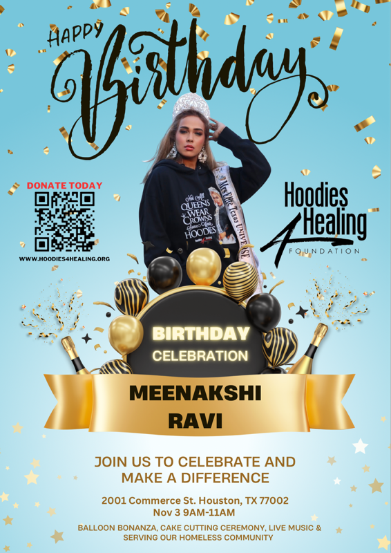 A poster for a birthday celebration for meenakshi ravi