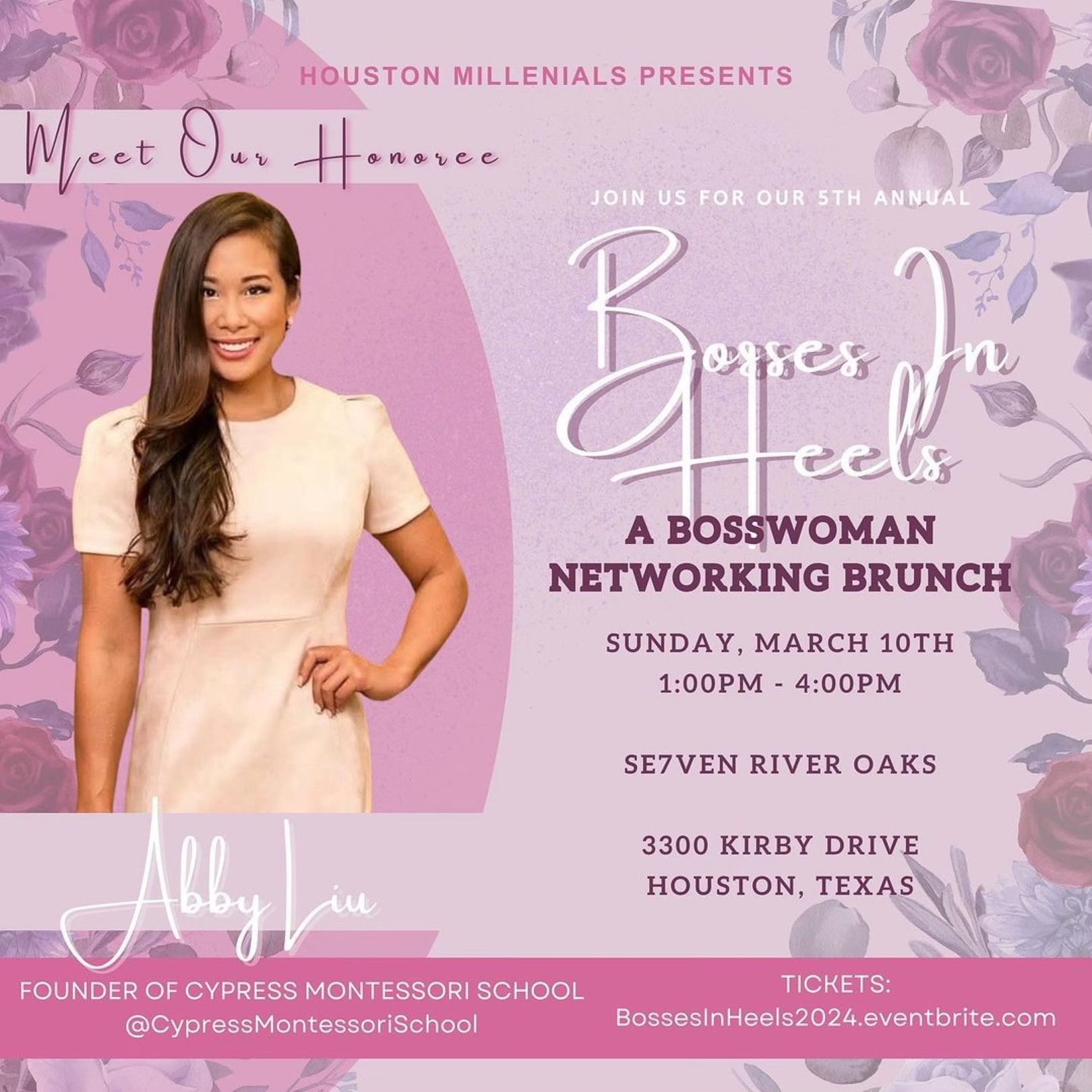 An advertisement for a bosswoman networking brunch