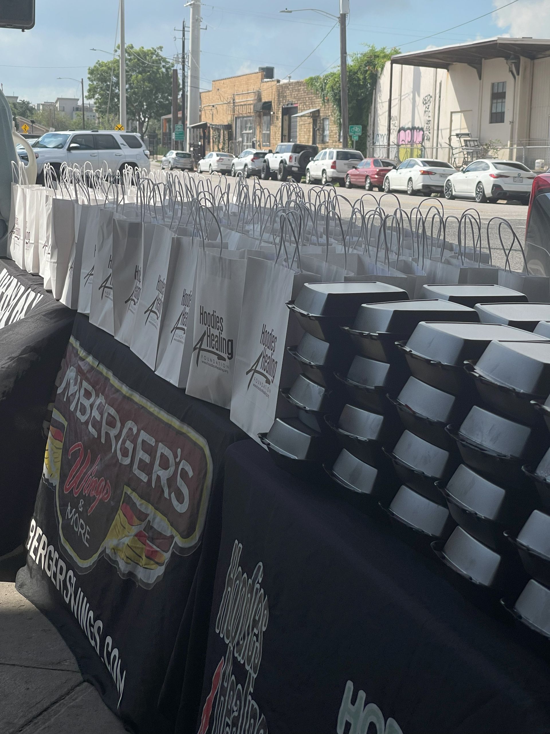 A table with a sign that says ' avengers ' on it