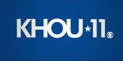 A blue background with the word khou 11 on it