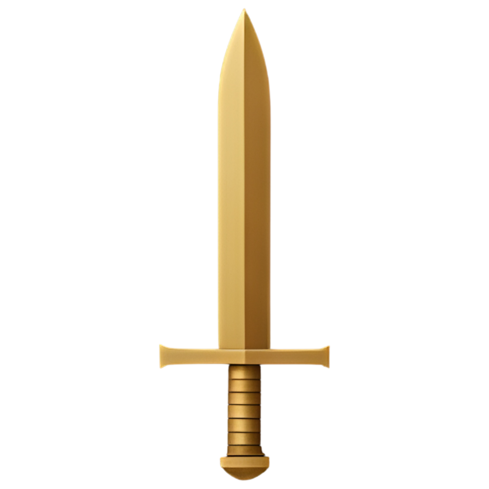 Gouden zwaard met een recht lemmet en een kruisvormig gevest.