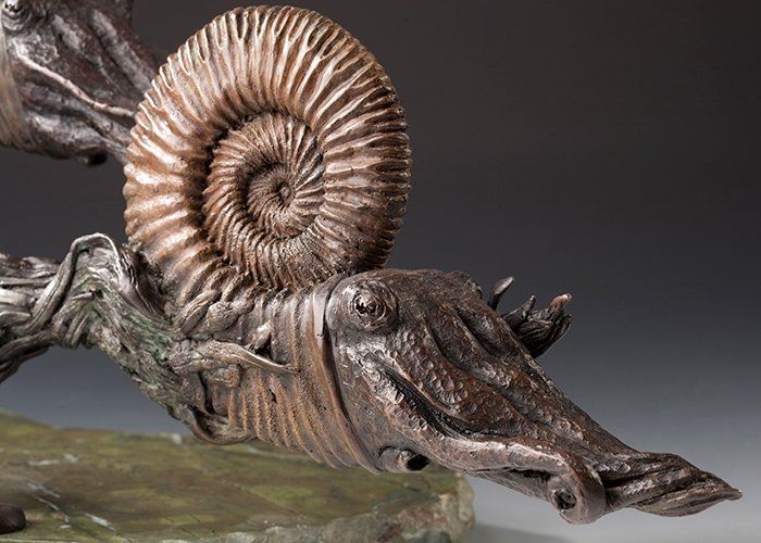 Mesozoic Ammonites sculpture in bronze