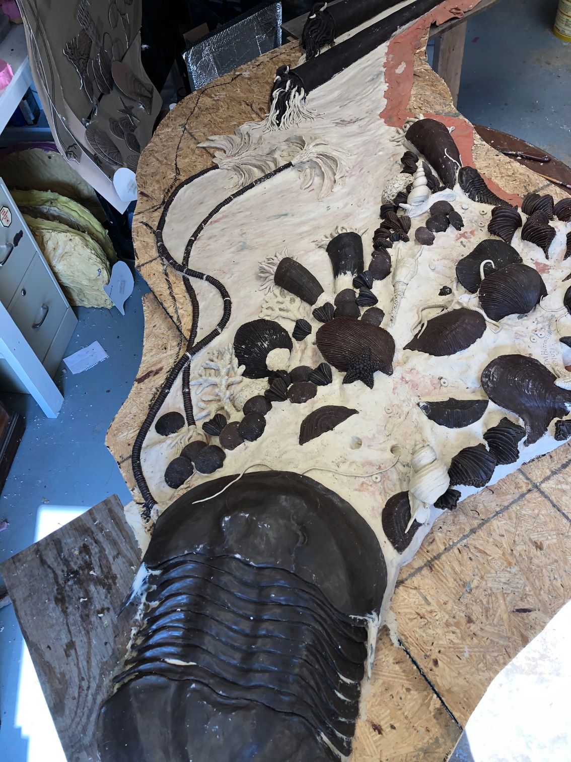 assembling Miami University Geology Department Centennial Sculpture