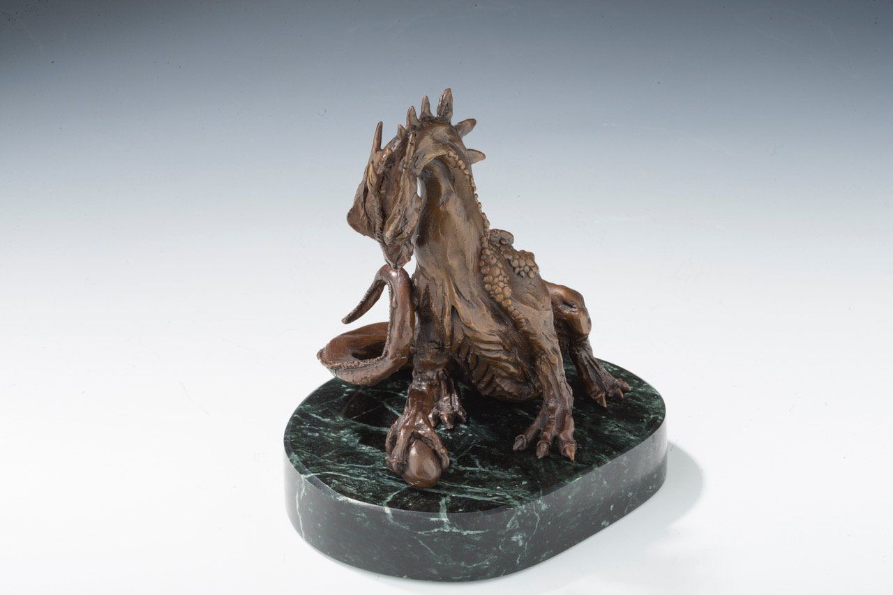 Mother Dragon with Egg bronze sculpture