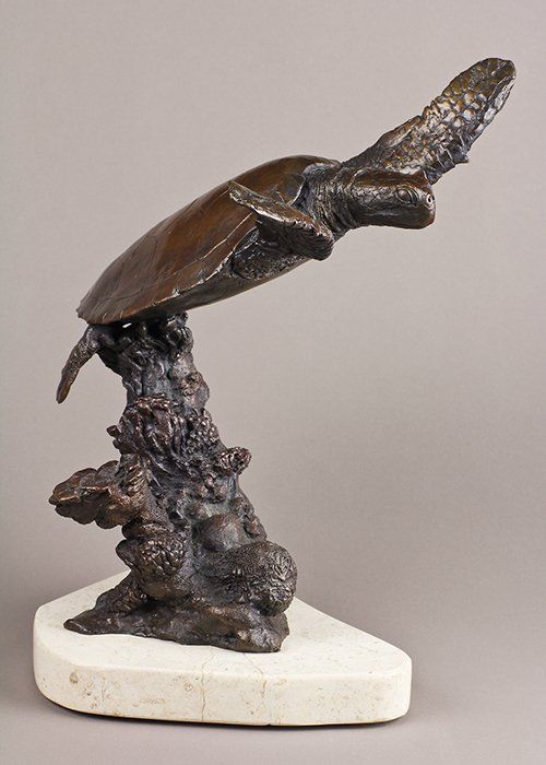 Green Sea Turtle Bronze Sculpture