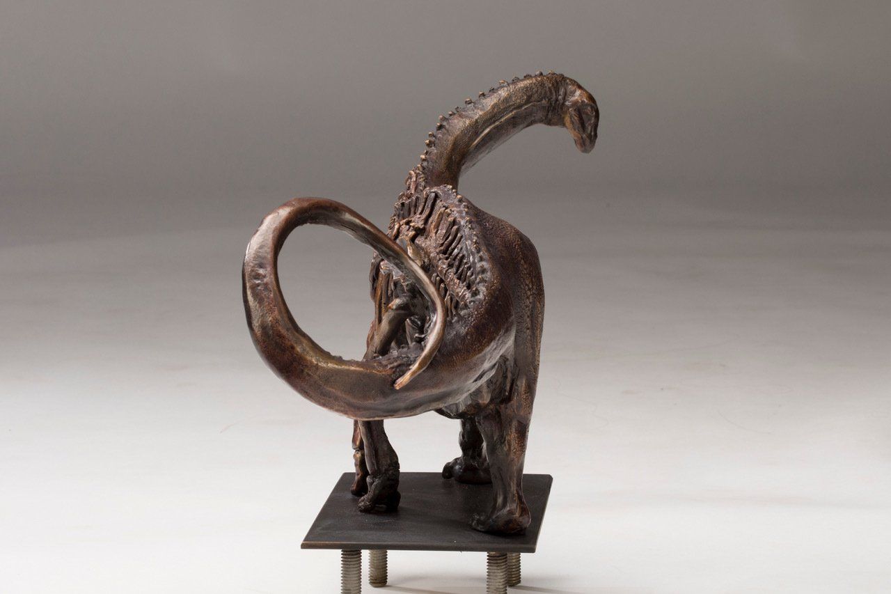 Galeamopus Dinosaur Skeletal Study in bronze