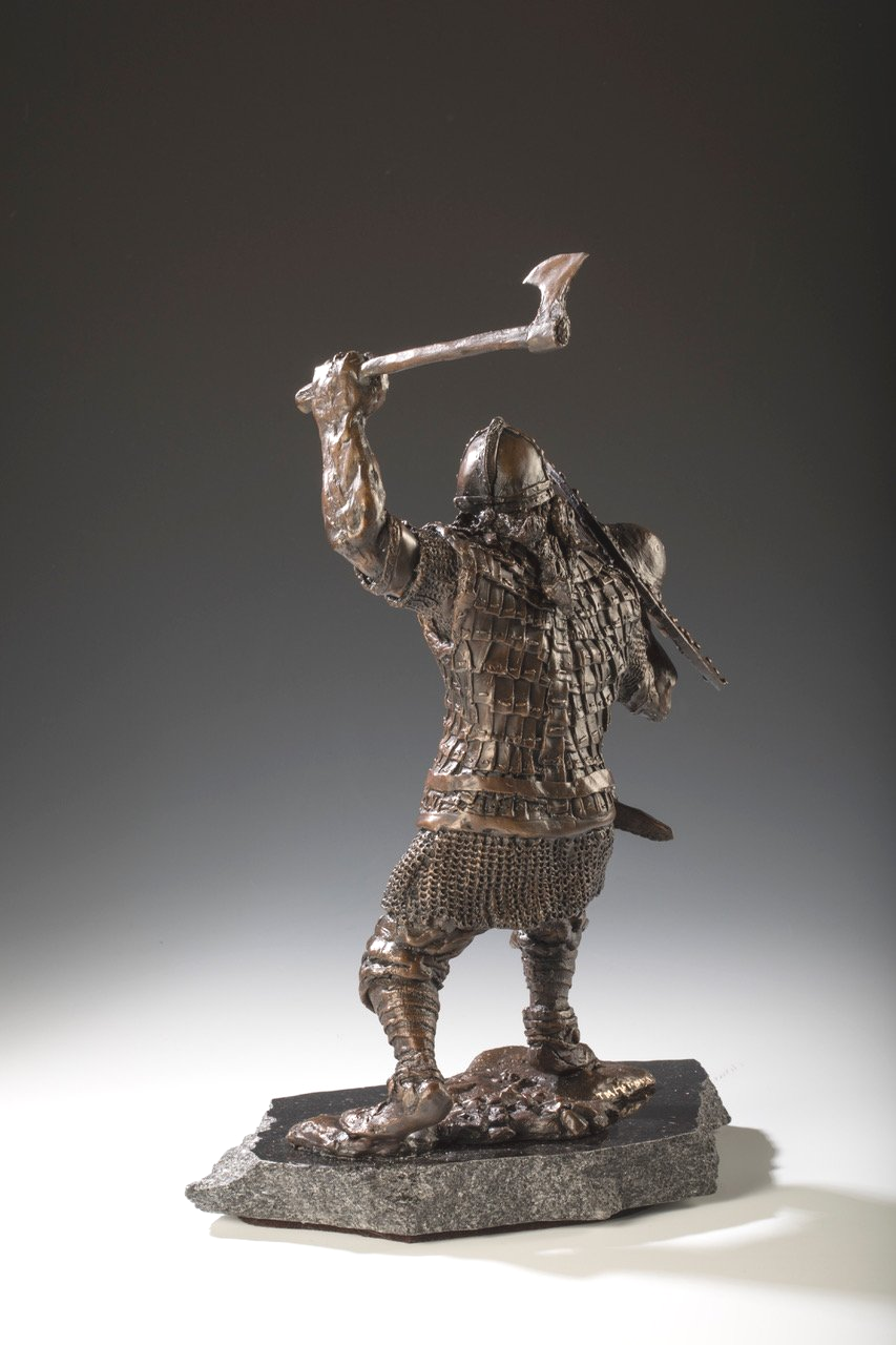 Saxon warrior sculpture in bronze