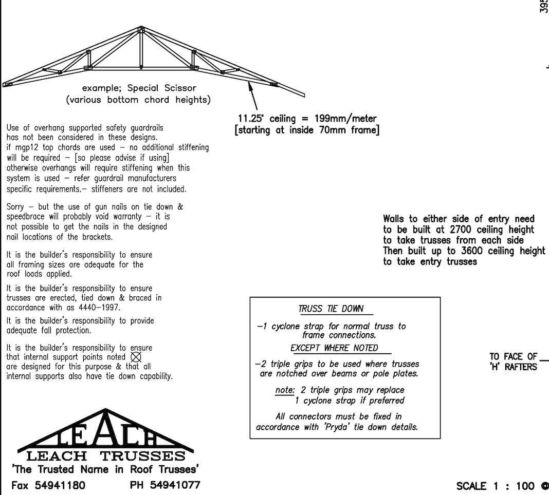 Part Of A Professionally Drawn Plan — Roof Trusses in Landsborough, QLD
