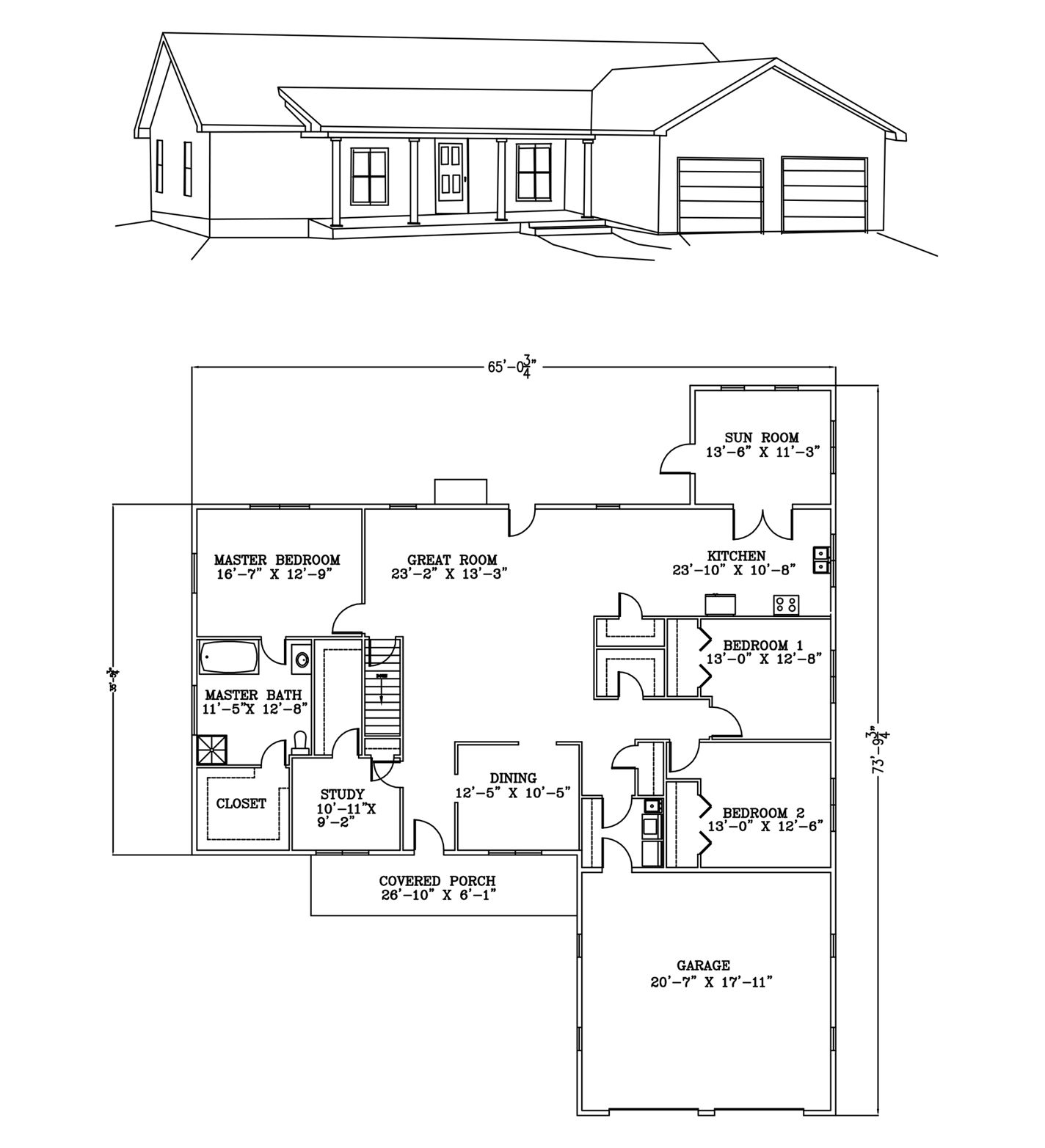 a black and white floor plan of a house