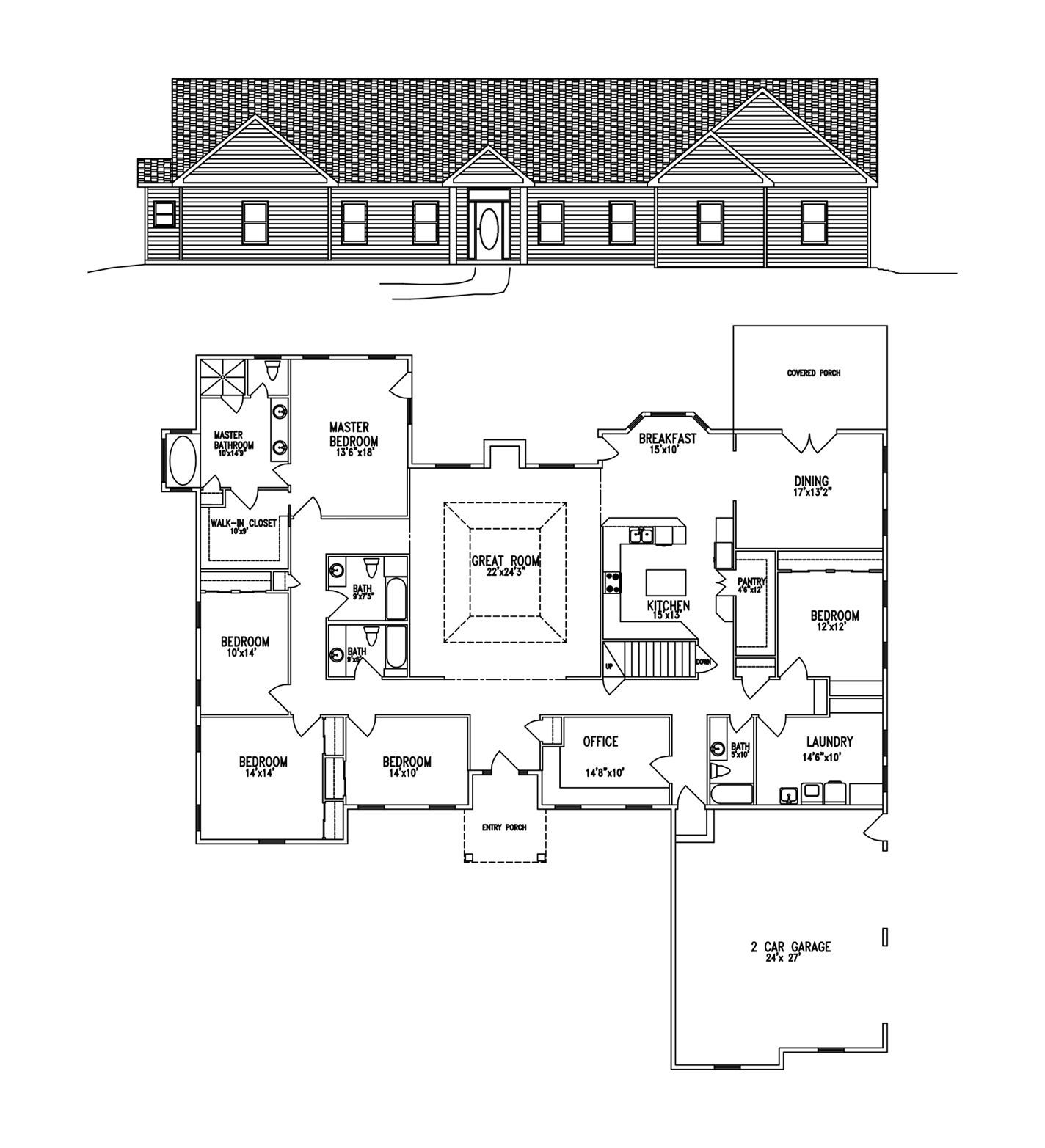 a black and white floor plan of a house