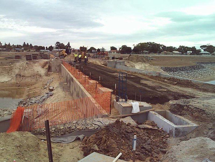 Causeway Construction Site — Victor Harbor, SA — South Coast Sand & Civil