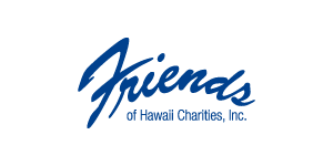 The logo for friends of hawaii charities inc.
