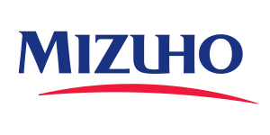The mizuho logo is blue and red on a white background.