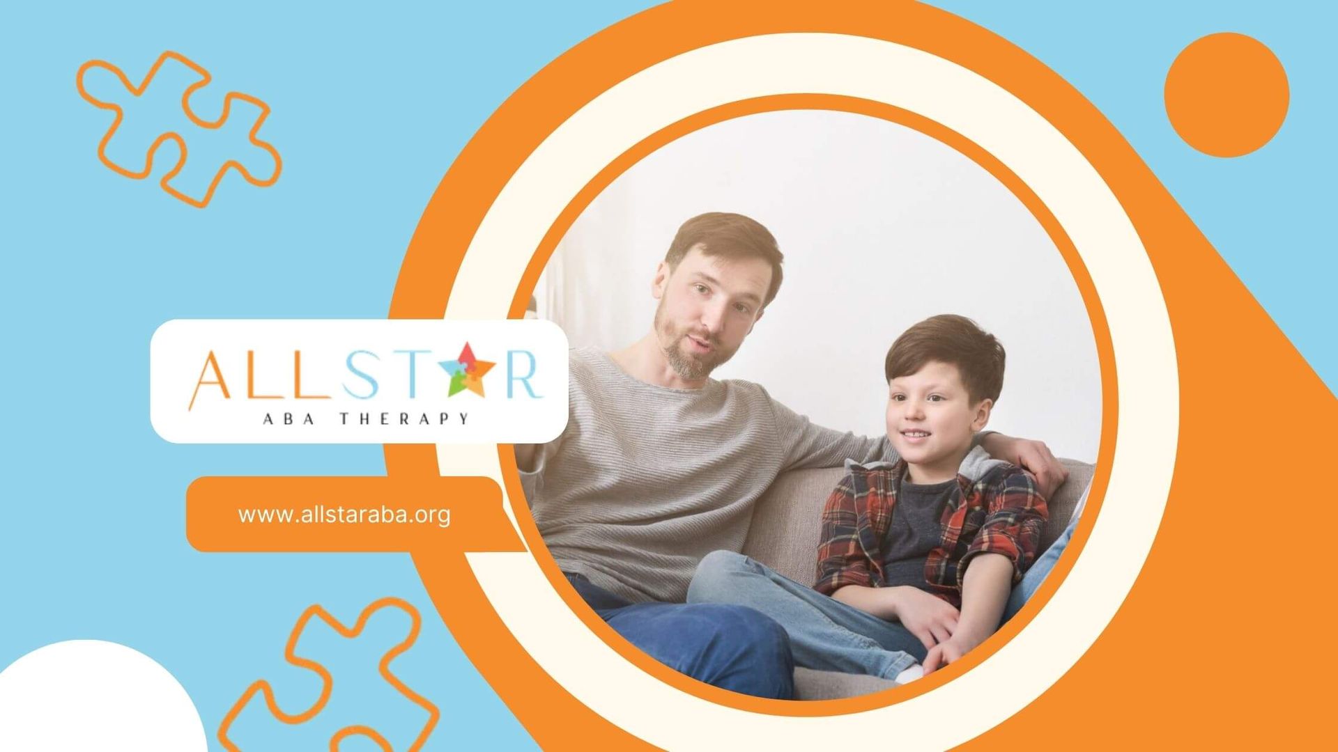 BCBA and child with autism sitting on a couch watching something together on a laptop.