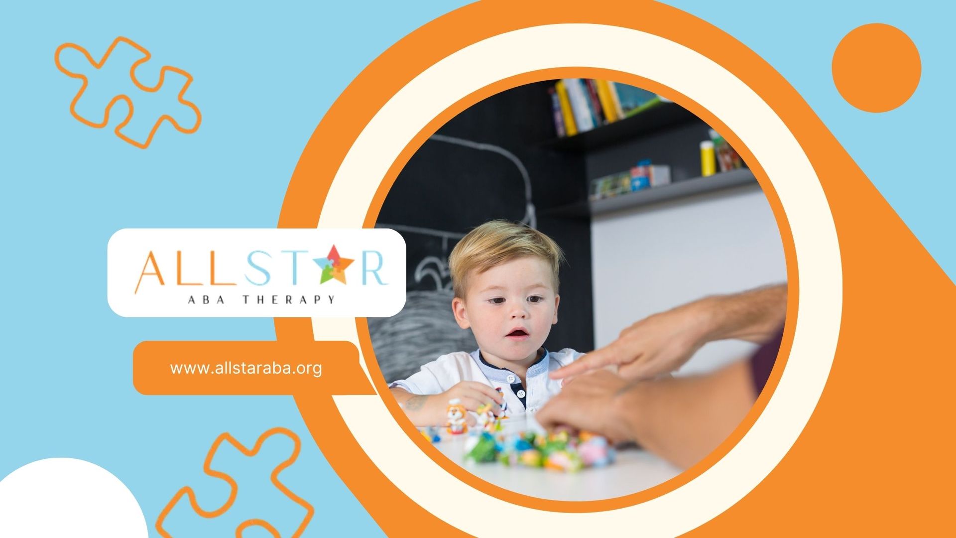 Boy playing with colorful blocks with an adult's help, in a therapy setting.