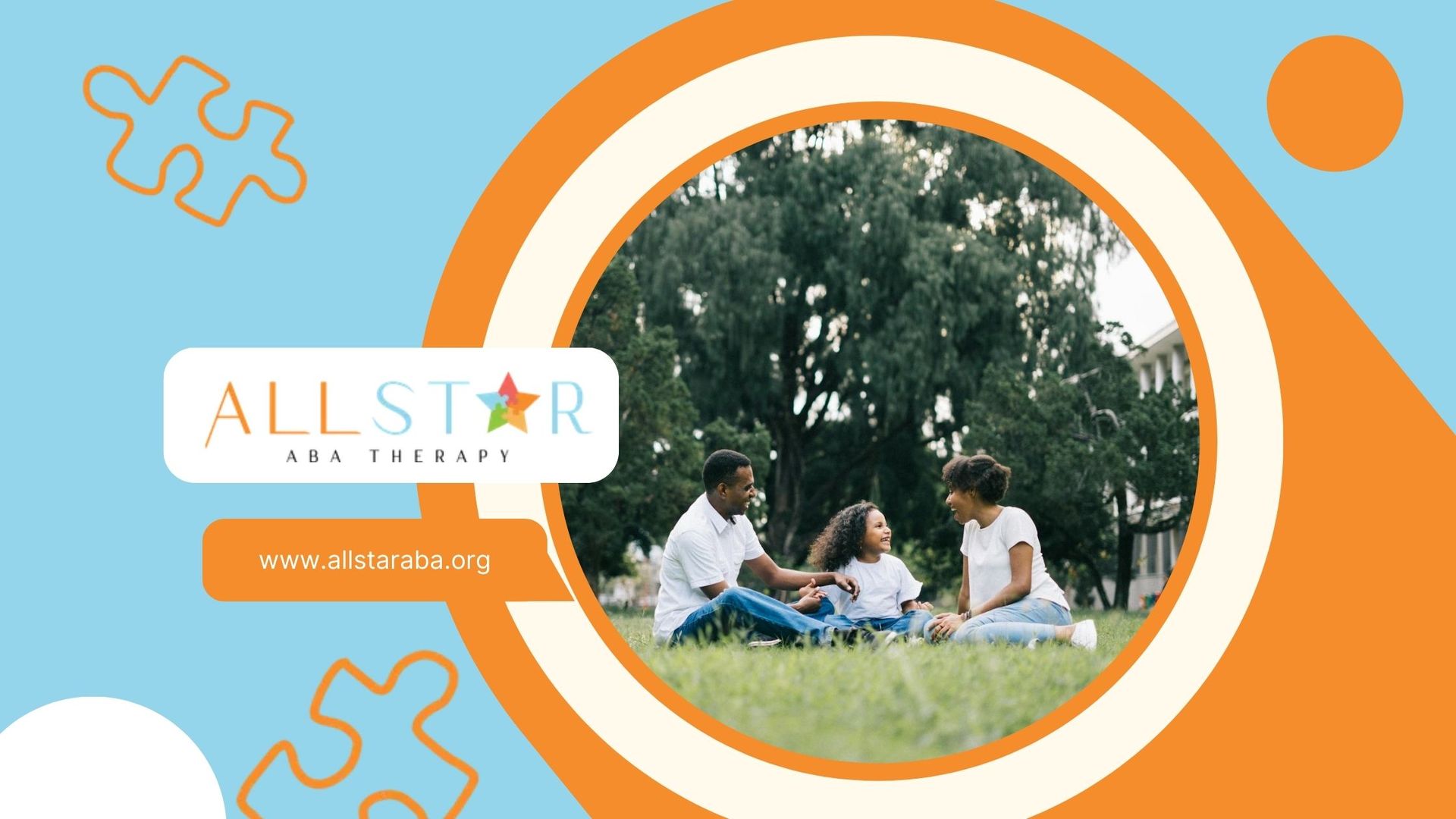 A family with autistic child sitting on the grass in a park, engaged in a happy conversation in MD.