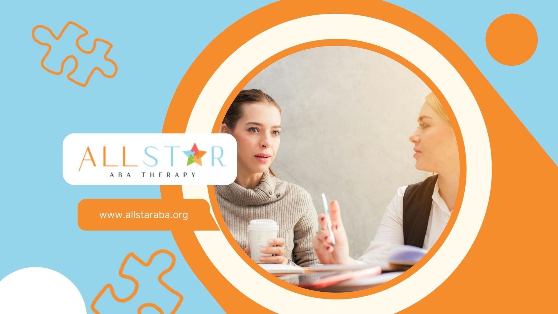 Two professional autistic women having a serious work discussion at an office table in Maryland.