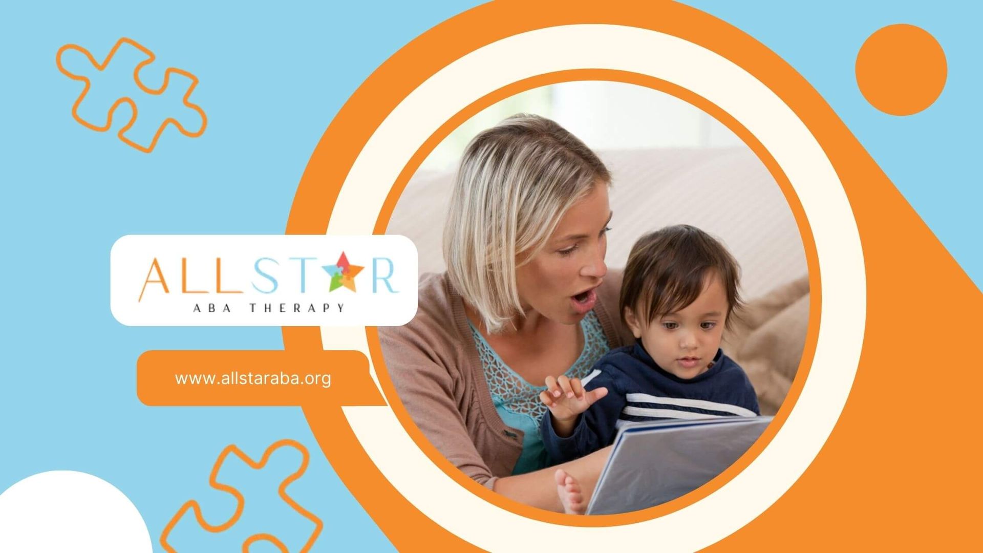 BCBA reading with toddler during ABA therapy session.
