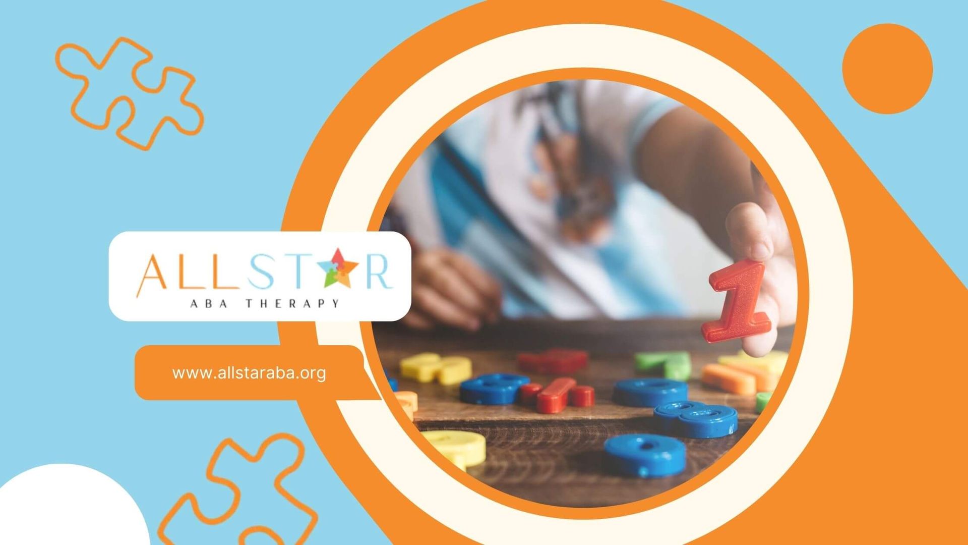 An autistic child reaching for a red letter among colorful alphabet pieces on a wooden table