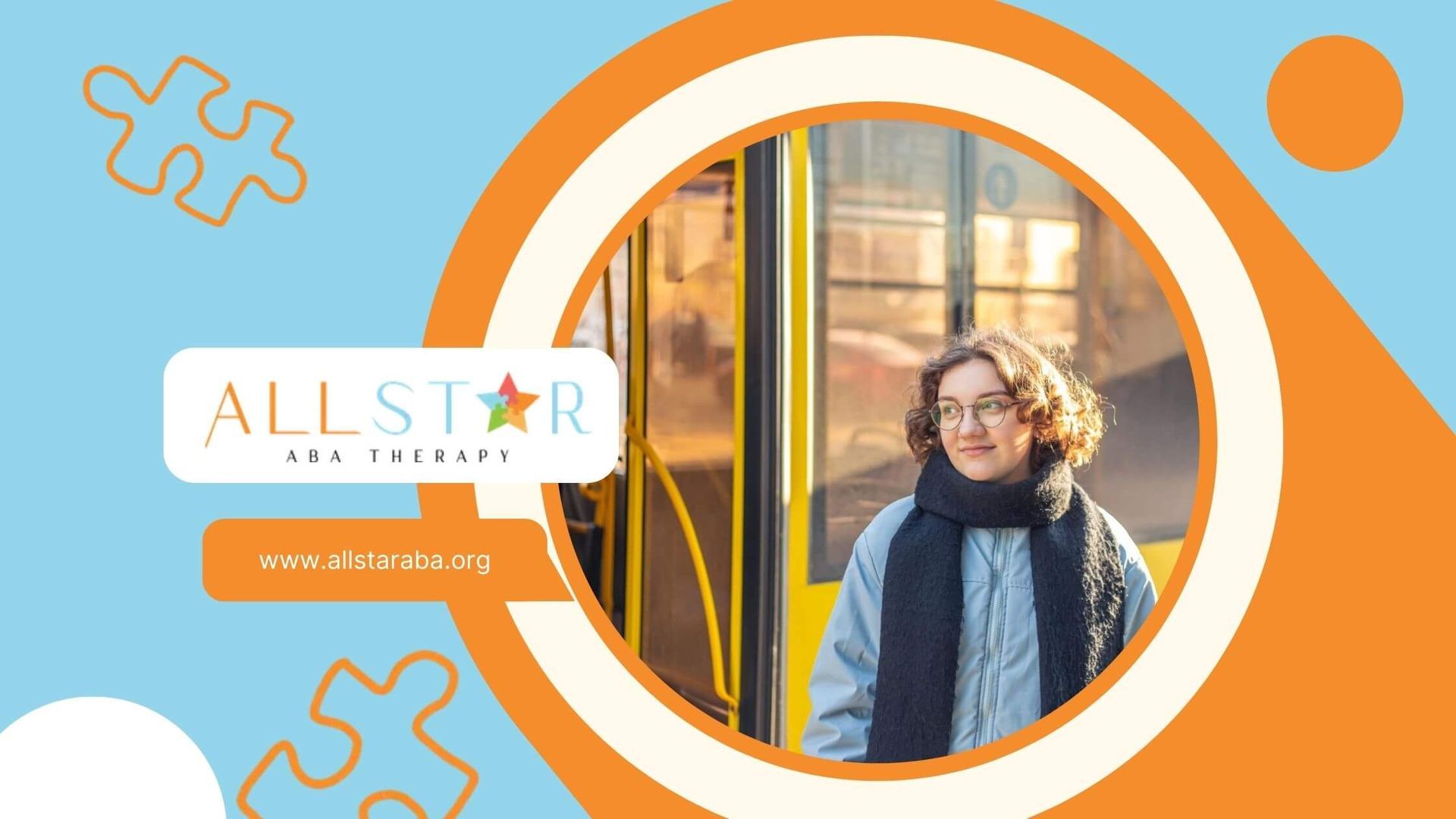 A teen with autism standing outside a yellow bus in sunlight.
