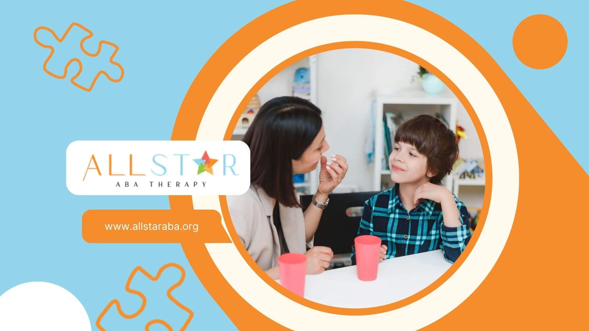 A BCBA is teaching a child with non-verbal autism how to pronounce words.
