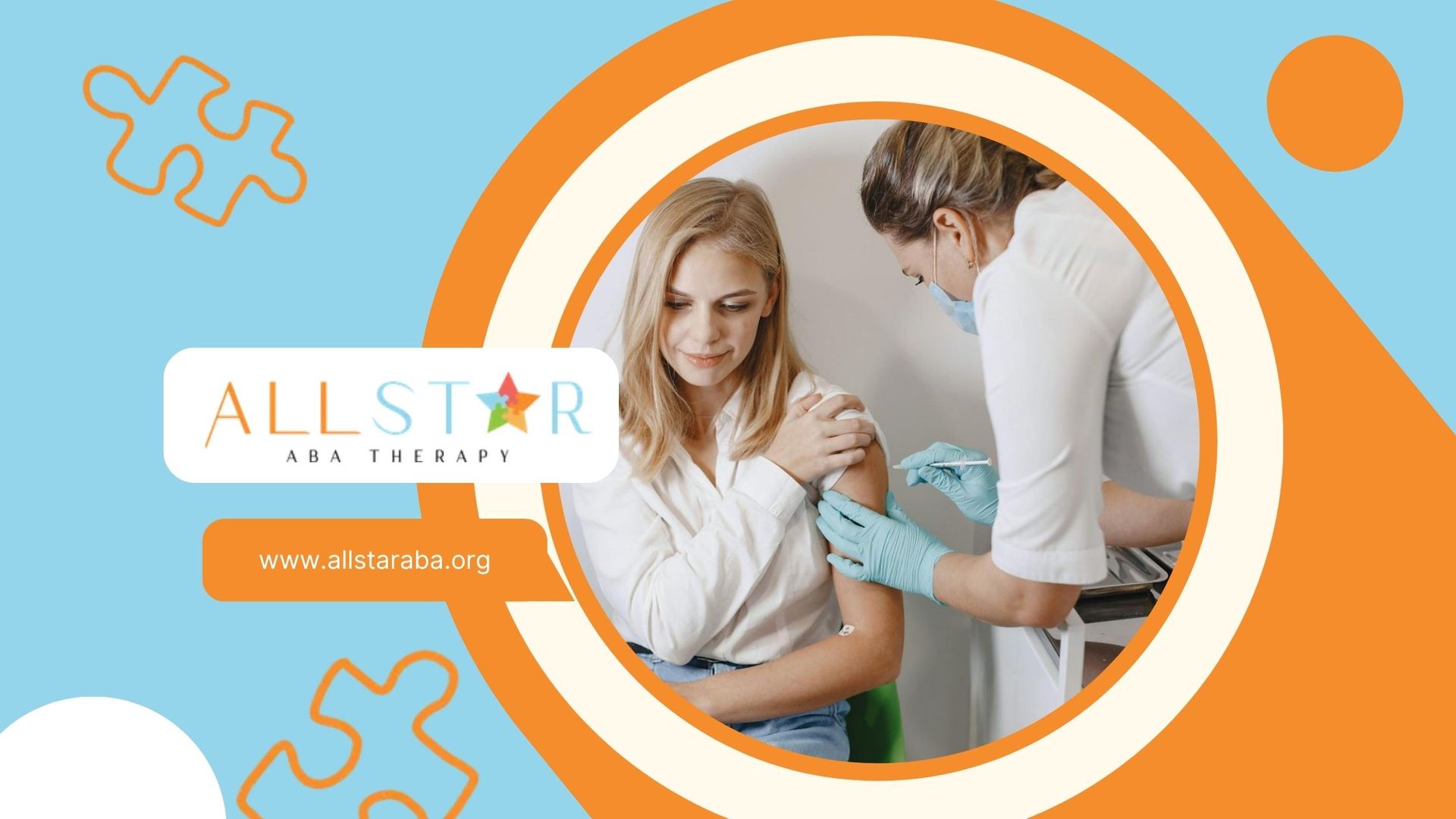 Young pregnant woman receiving a vaccine shot from a healthcare worker at a clinic in Maryland.