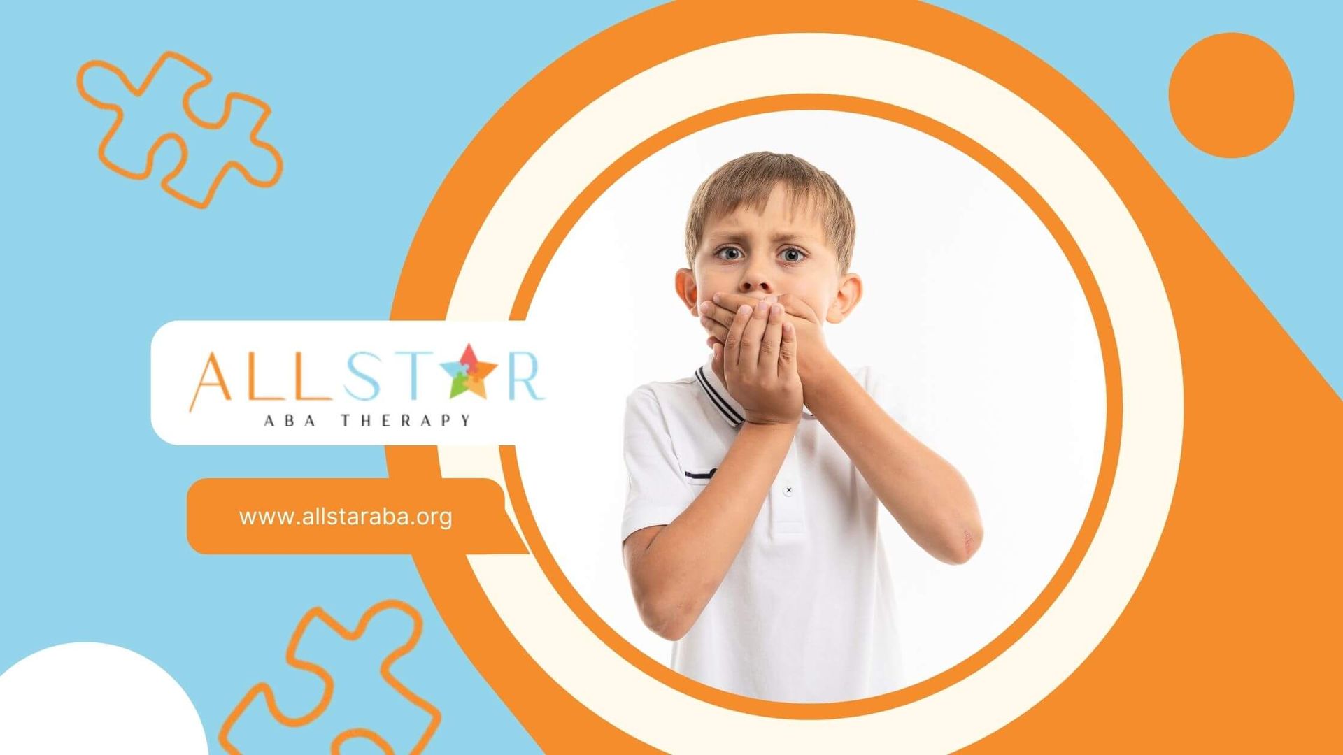 A concerned autistic child holding his hands over his mouth, expressing shock or confusion.