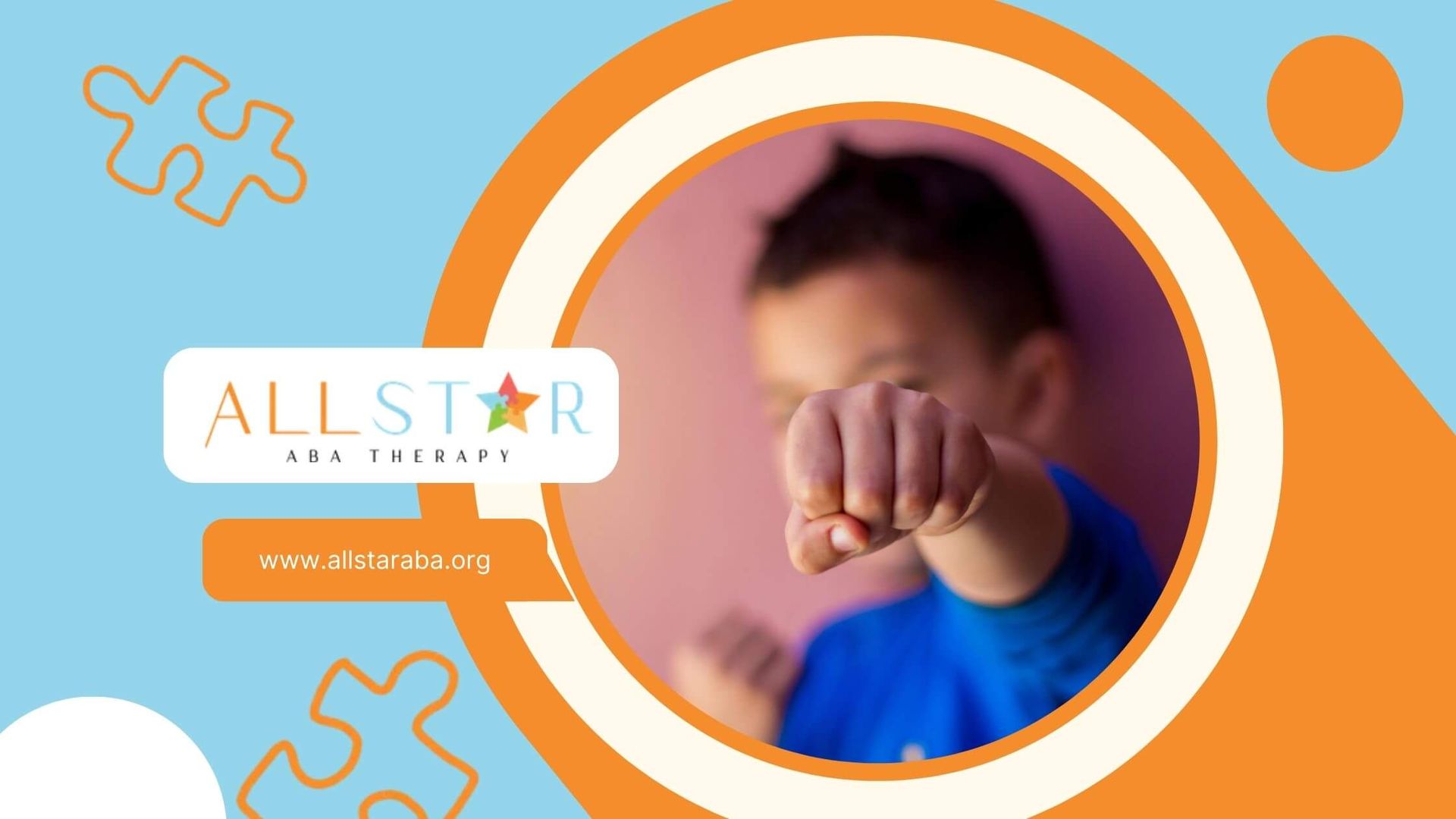 Child with autism punching toward camera.