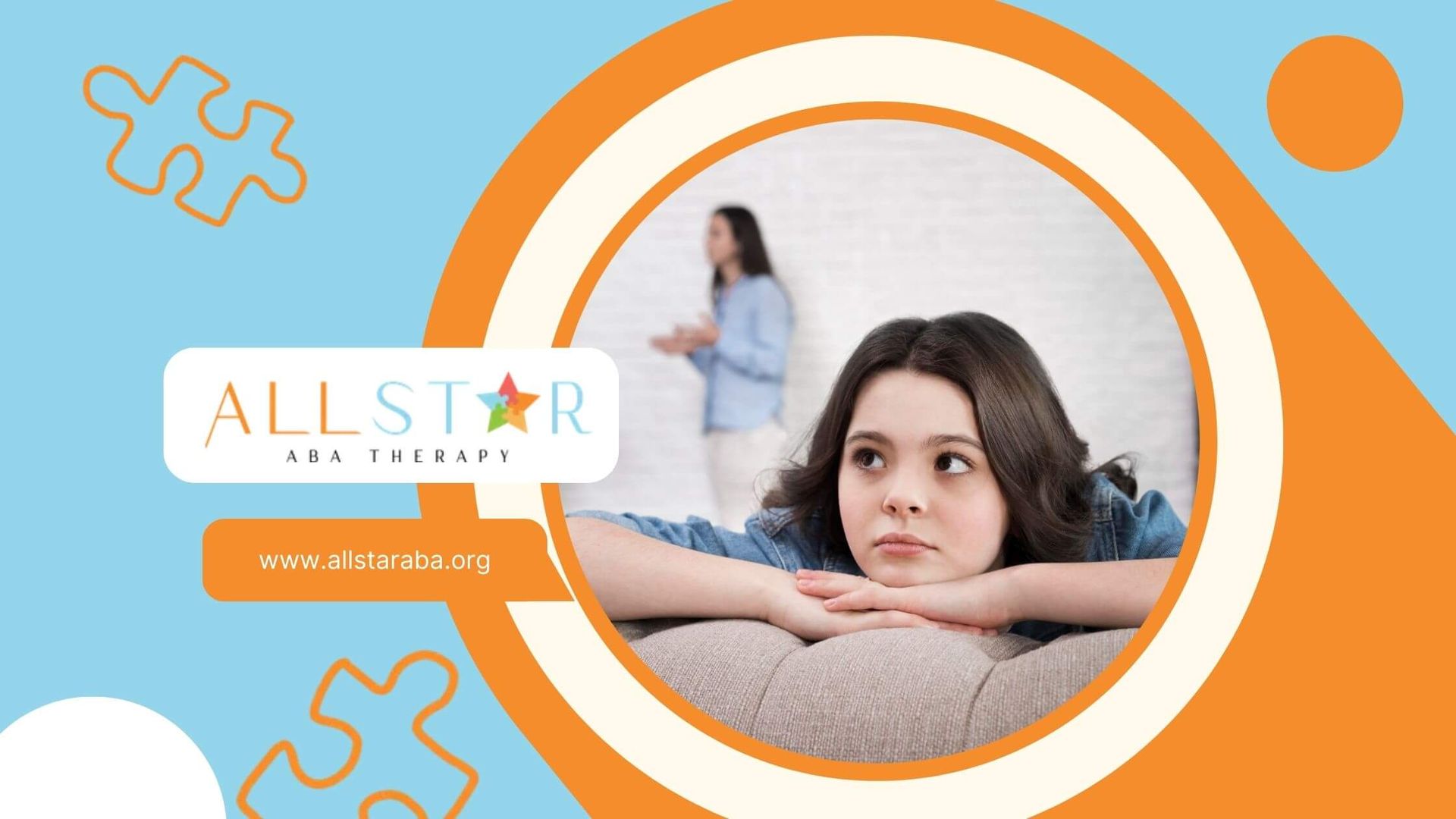 Teen girl with autism experiencing sensory load as parents argue in background.