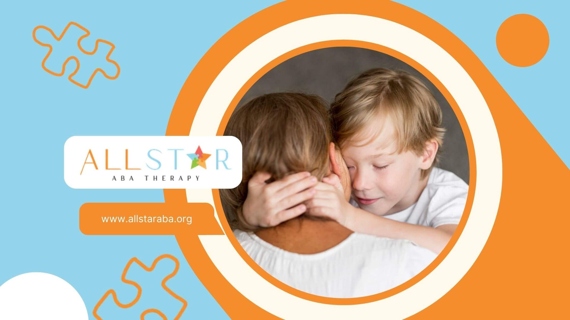 Child with autism hugging BCBA with eyes closed during ABA therapy.