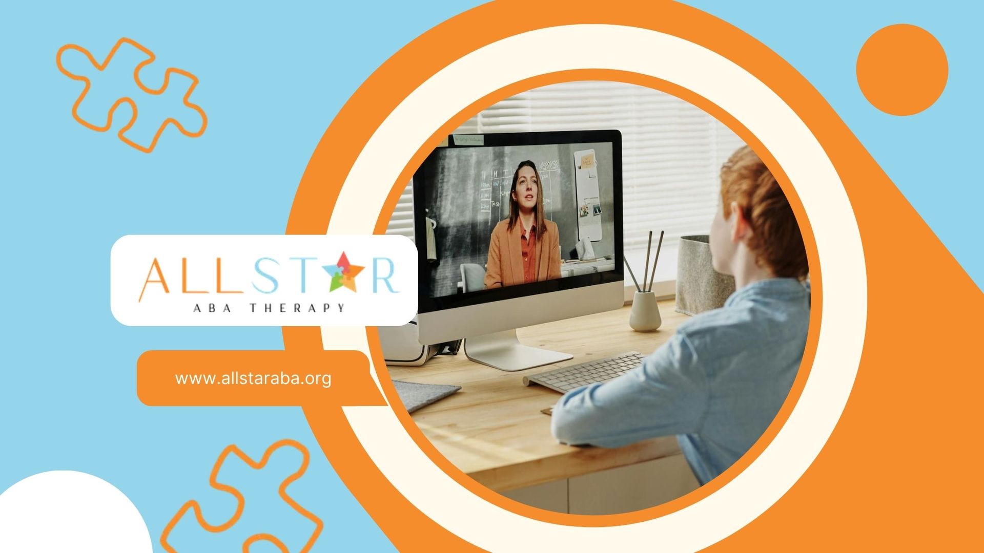 Sutistic boy attentively watching an ABA therapist during Telehealth ABA therapy on a desktop in MD.