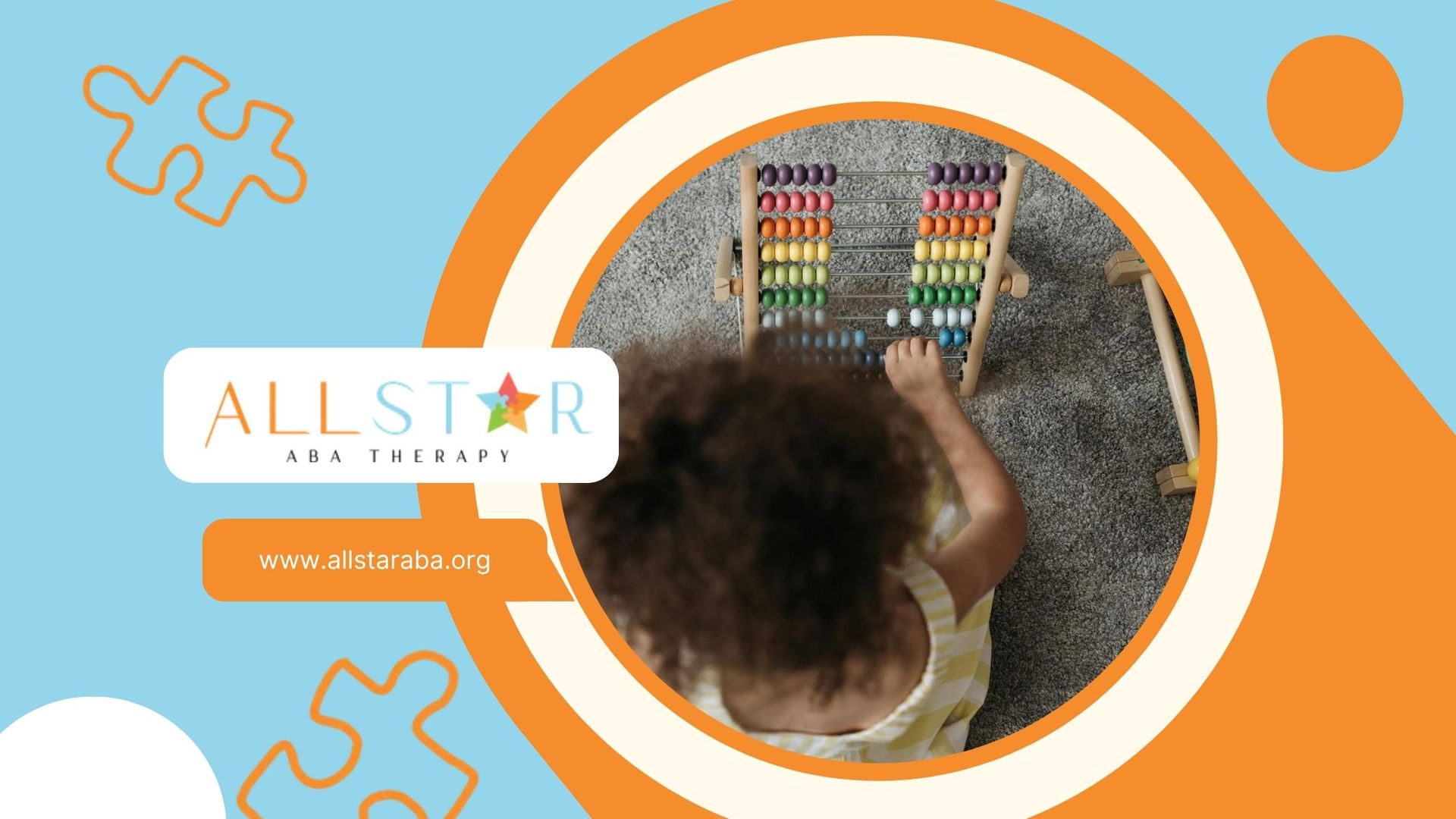An autistic child using an abacus to count colorful beads during ABA therapy session in Maryland.