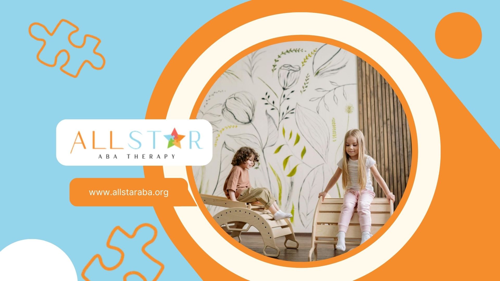 Two children with autism playing on wooden climbing structures at an indoor play area in Maryland.