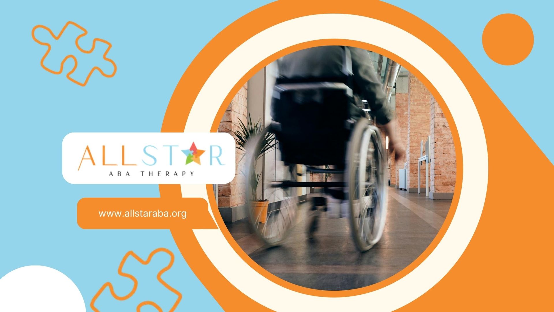 An autistic person rolling a wheelchair down a corridor to attend an ABA therapy in Maryland.
